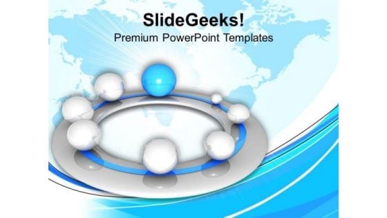 Ring Of Blue And White Balls Interconnected PowerPoint Templates Ppt Backgrounds For Slides 0313