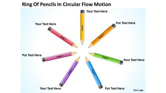 Ring Of Pencils Circular Flow Motion Detailed Business Plan PowerPoint Templates