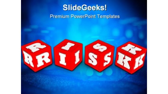 Risk Dices Business PowerPoint Template 0910