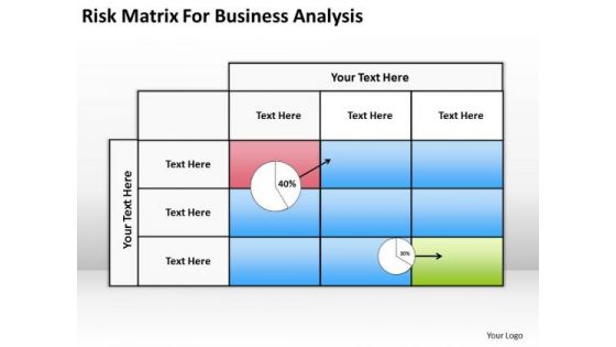 Risk Matrix For Business Analysis Ppt Plan Software Download PowerPoint Slides