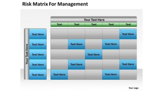 Risk Matrix For Management Ppt Business Plans Made Easy PowerPoint Templates