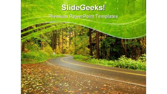 Road In Autumn Nature PowerPoint Themes And PowerPoint Slides 0811