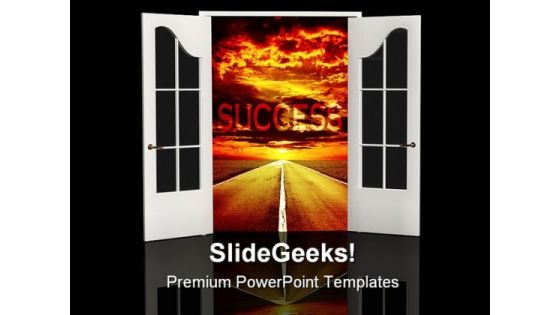 Road Of Success Business PowerPoint Templates And PowerPoint Backgrounds 0511