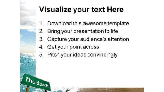 Road Sign Beach PowerPoint Themes And PowerPoint Slides 0711