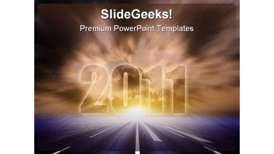 Road To 2011 Business PowerPoint Backgrounds And Templates 0111