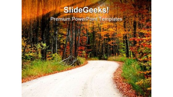 Road To Forest Nature PowerPoint Themes And PowerPoint Slides 0811