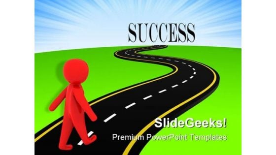 Road To Success Metaphor PowerPoint Templates And PowerPoint Backgrounds 0511 Road To Success Metaphor PowerPoint Templates And PowerPoint Backgrounds 0511