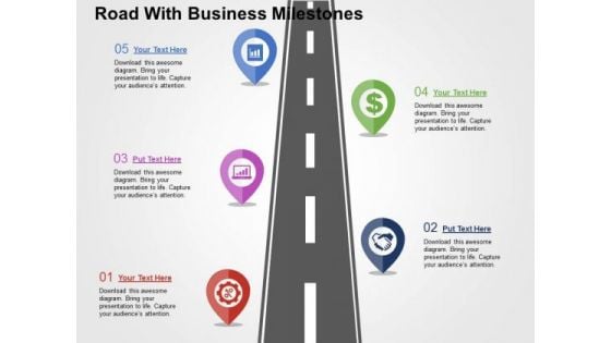 Road With Business Milestones PowerPoint Templates