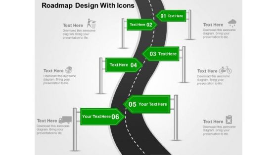 Roadmap Design With Icons PowerPoint Templates