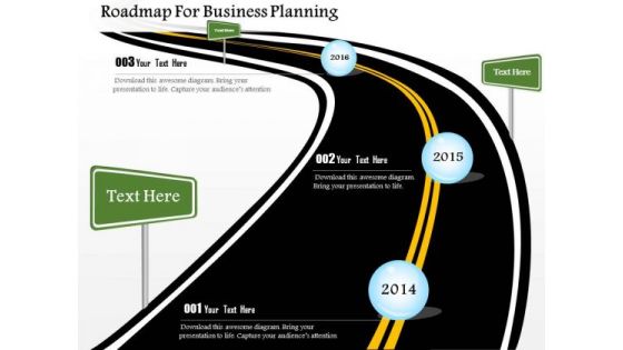 Roadmap For Business Planning PowerPoint Template