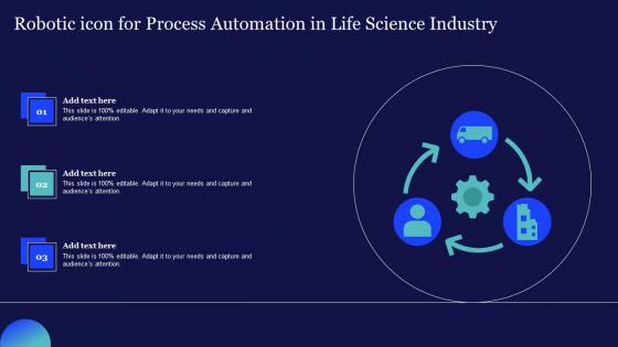 Robotic Icon For Process Automation In Life Science Industry Mockup Pdf