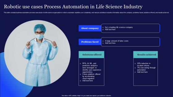 Robotic Use Cases Process Automation In Life Science Industry Summary Pdf