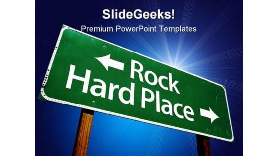 Rock Hard Place Symbol PowerPoint Themes And PowerPoint Slides 0811