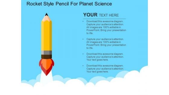 Rocket Style Pencil For Planet Science PowerPoint Templates