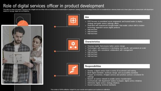 Role Of Digital Services Officer Product Technological Innovation Playbook Brochure Pdf