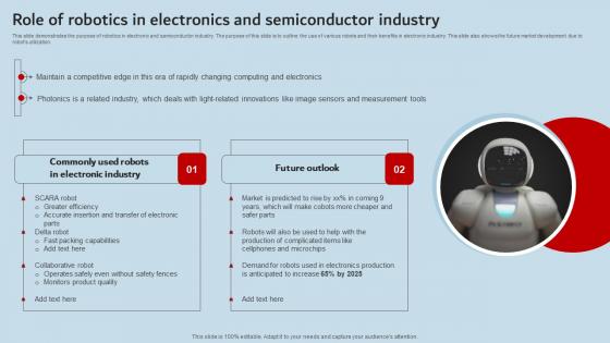 Role Of Robotics In Electronics And Semiconductor Industry Industrial Robots Brochure Pdf