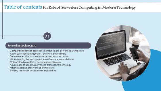 Role Of Serverless Computing In Modern Technology Table Of Contents Template Pdf