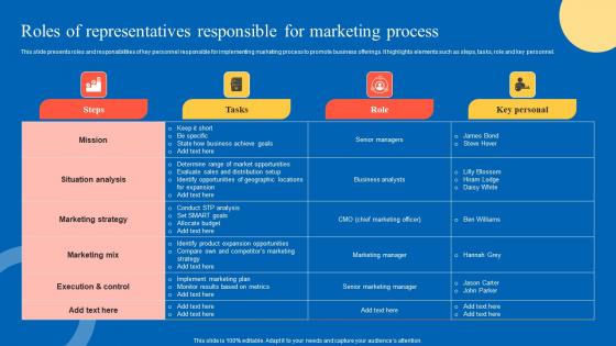 Roles Of Representatives Strategic Guide For Marketing Program Structure Pdf