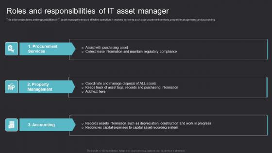 Roles Responsibilities It Asset Maximizing Efficiency With Asset Tracking Solutions Themes Pdf