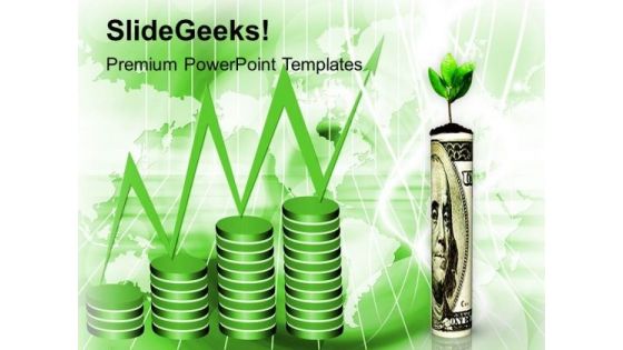 Roll Of Money With A Plant PowerPoint Templates Ppt Backgrounds For Slides 0213