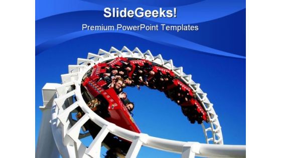 Roller Coaster People PowerPoint Template 0910