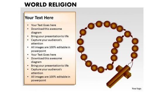 Rosary Beads Worship PowerPoint Slides And Cross PowerPoint Templates