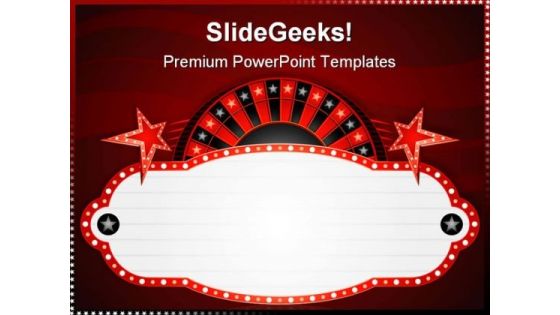 Roulette Neon Sports PowerPoint Themes And PowerPoint Slides 0711