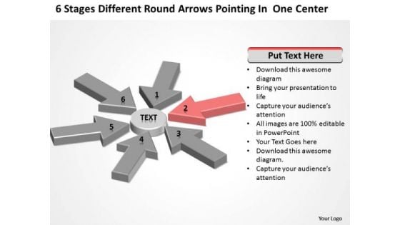 Round Arrows Pointing One Center 5 Year Business Plan Template PowerPoint Slides Round Arrows Pointing One Center 5 Year Business Plan Template PowerPoint Slides