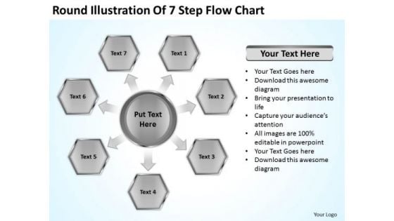 Round Illustration Of 7 Step Flow Chart Business Executive Summary PowerPoint Templates