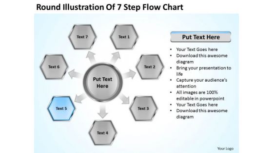 Round Illustration Of 7 Step Flow Chart Business Plan Sample Template PowerPoint Slides