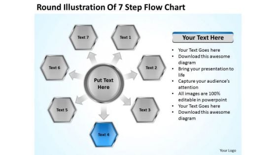 Round Illustration Of 7 Step Flow Chart How Do Make Business Plan PowerPoint Templates