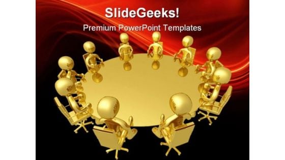 Round Table Meeting Business PowerPoint Themes And PowerPoint Slides 0711