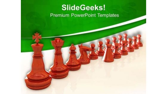 Row Of Chess Pieces PowerPoint Templates Ppt Backgrounds For Slides 0813