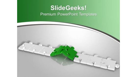Row Of Puzzle Pieces PowerPoint Templates Ppt Backgrounds For Slides 1212