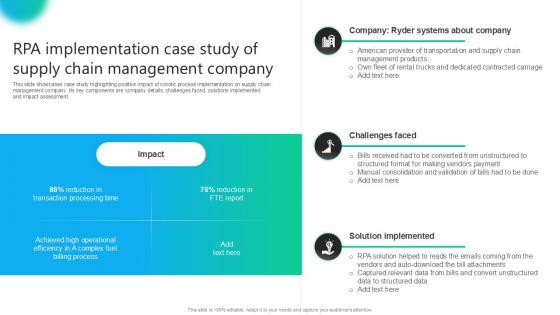 RPA Implementation Case Study Of Supply Chain PPT Slide AI SS V RPA Implementation Case Study Of Supply Chain PPT Slide AI SS V