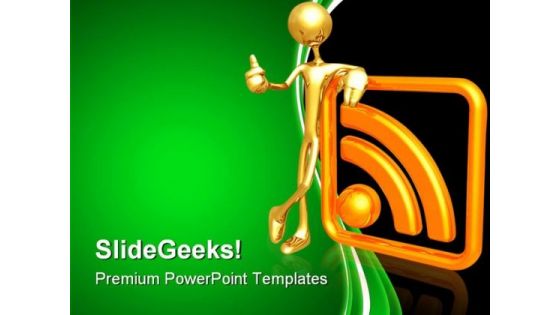 Rss Networking Symbol PowerPoint Templates And PowerPoint Backgrounds 0811