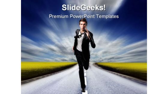 Run Businessman Business PowerPoint Templates And PowerPoint Backgrounds 0611