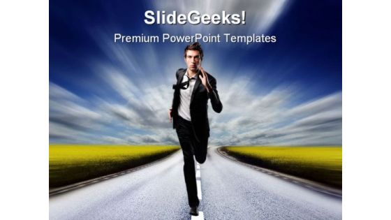 Run Businessman Business PowerPoint Themes And PowerPoint Slides 0611