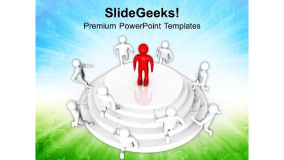 Run Towards Leader Position PowerPoint Templates Ppt Backgrounds For Slides 0713 Run Towards Leader Position PowerPoint Templates Ppt Backgrounds For Slides 0713