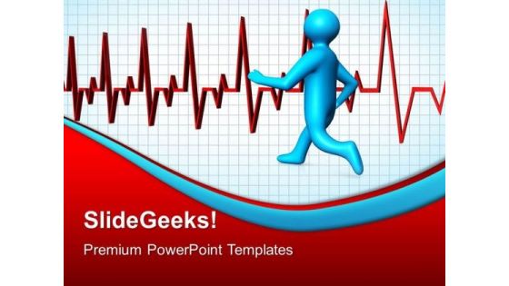 Running Man Heartbeat Medical PowerPoint Templates And PowerPoint Themes 0512