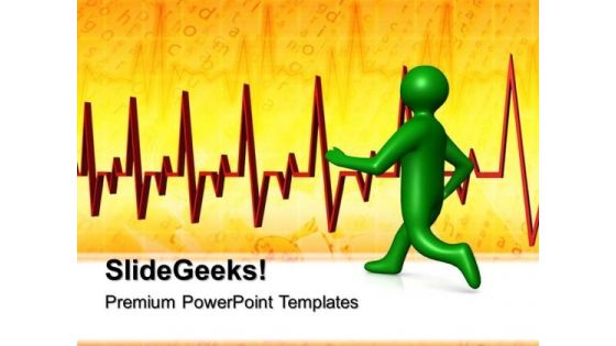 Running Man Heartbeat Medical PowerPoint Templates And PowerPoint Themes 0612