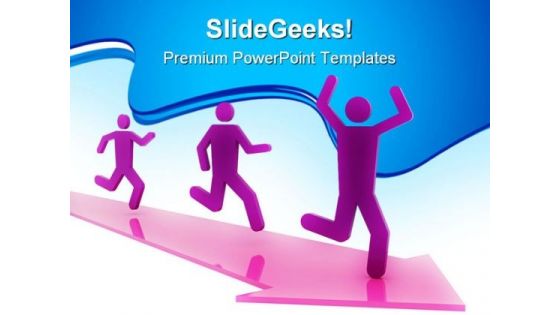 Running People Success PowerPoint Themes And PowerPoint Slides 0811