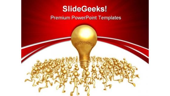 Running Towards Idea Business PowerPoint Templates And PowerPoint Backgrounds 0611