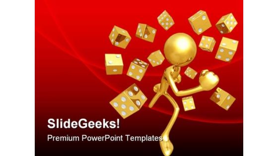 Running With Dice Symbol PowerPoint Themes And PowerPoint Slides 0811