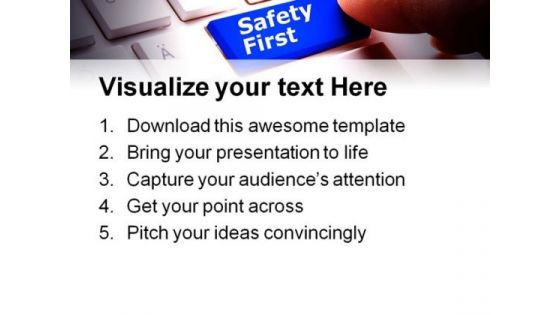 Safety First Computer PowerPoint Backgrounds And Templates 1210