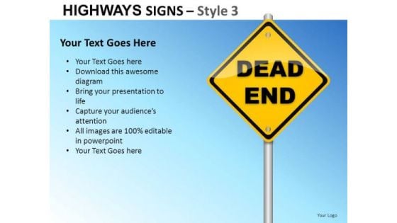 Safety Highways Signs 3 PowerPoint Slides And Ppt Diagram Templates