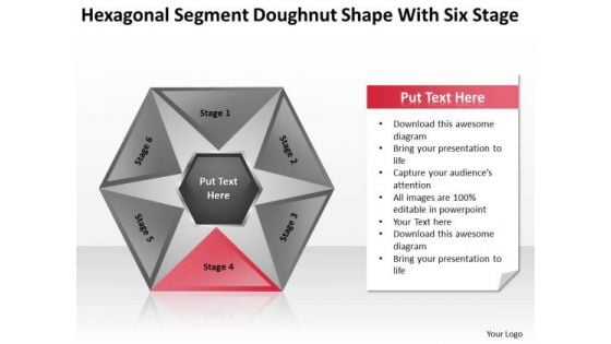 Sagment Doughnut Shape With Six Stage Ppt Components Of Business Plan PowerPoint Slides