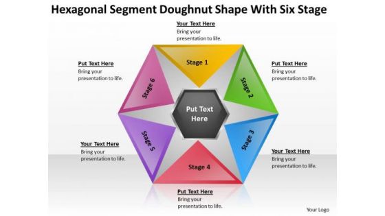 Sagment Doughnut Shape With Six Stage Ppt Writing Small Business Plan PowerPoint Templates