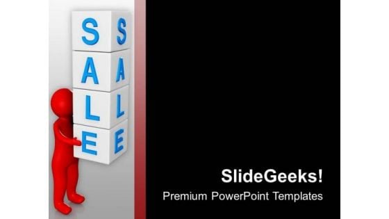 Sale Cubes With 3d Man PowerPoint Templates Ppt Backgrounds For Slides 0713