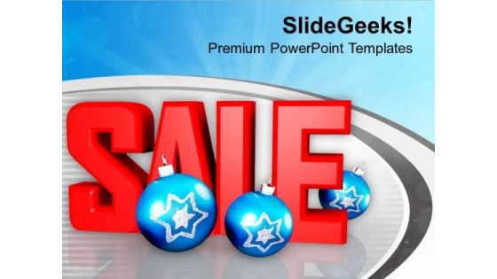 Sale With Christmas Balls PowerPoint Templates Ppt Backgrounds For Slides 1212